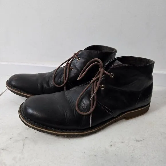 UGG Australia Size 14 Men's Leighton Chukka Brown Leather Lace-Up Men's Boots