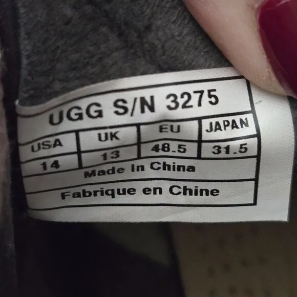 UGG Australia Size 14 Men's Leighton Chukka Brown Leather Lace-Up Men's Boots