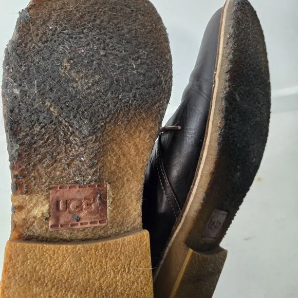 UGG Australia Size 14 Men's Leighton Chukka Brown Leather Lace-Up Men's Boots