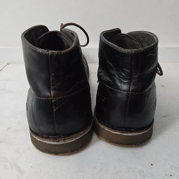 UGG Australia Size 14 Men's Leighton Chukka Brown Leather Lace-Up Men's Boots