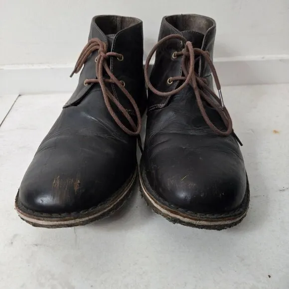 UGG Australia Size 14 Men's Leighton Chukka Brown Leather Lace-Up Men's Boots