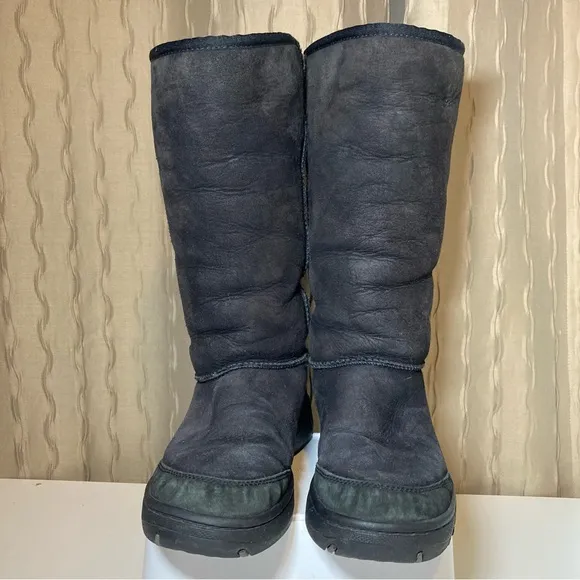 UGG Australia Ultimate Tall Braid 5340 Women's 8 Black Leather Winter F19008G