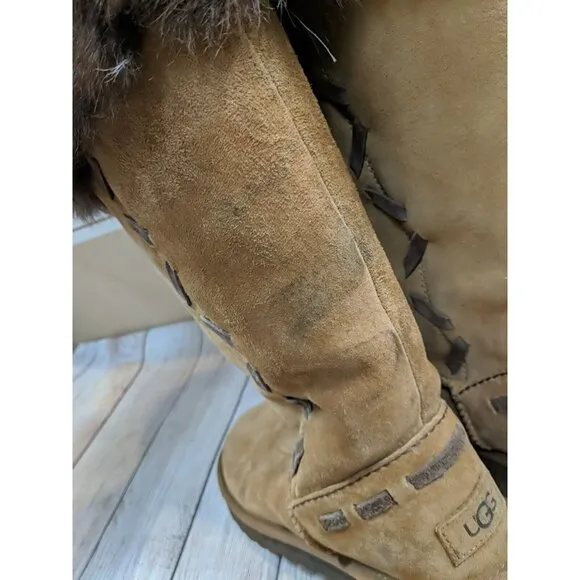 UGG Australia Women's 1008044 ROSANA Chestnut Fur Winter Boots Size 8