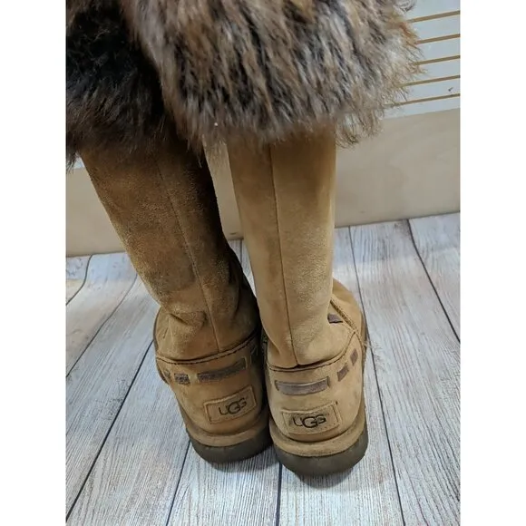 UGG Australia Women's 1008044 ROSANA Chestnut Fur Winter Boots Size 8