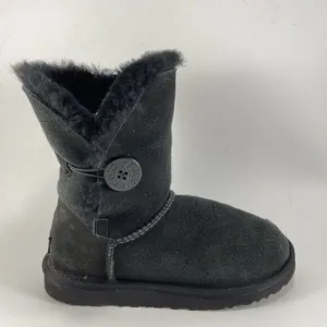 UGG Bailey Bow Shearling Lined Boots Womens Size 5 Black Suede Winter Booties