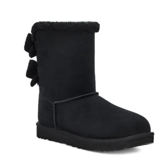 UGG | Bailey Corduroy Bow Boots Black Size 6 NEW