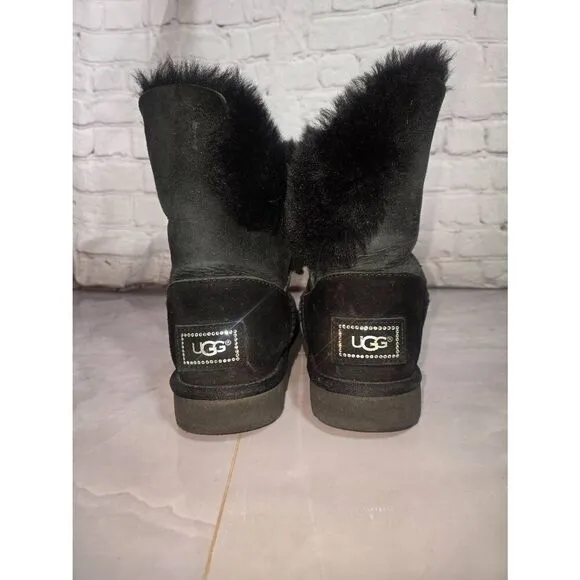 UGG Bailey Button Bling Women's Size 7 Black Boots