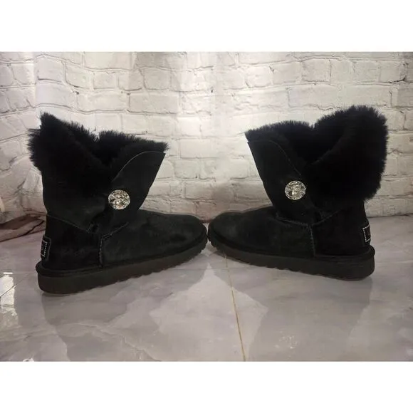 UGG Bailey Button Bling Women's Size 7 Black Boots