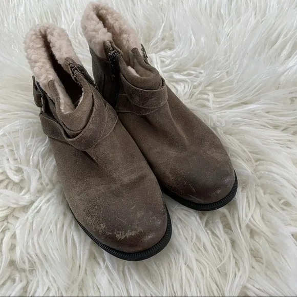 UGG benson boots brown rustic‎ leather wool 6.5