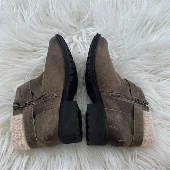 UGG benson boots brown rustic‎ leather wool 6.5