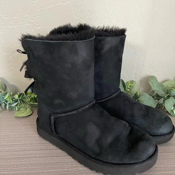 UGG Black Bailey Bow II Size 9 Boots Winter Booties