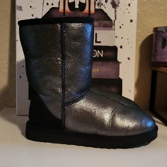 UGG Black Metallic Winter Boots