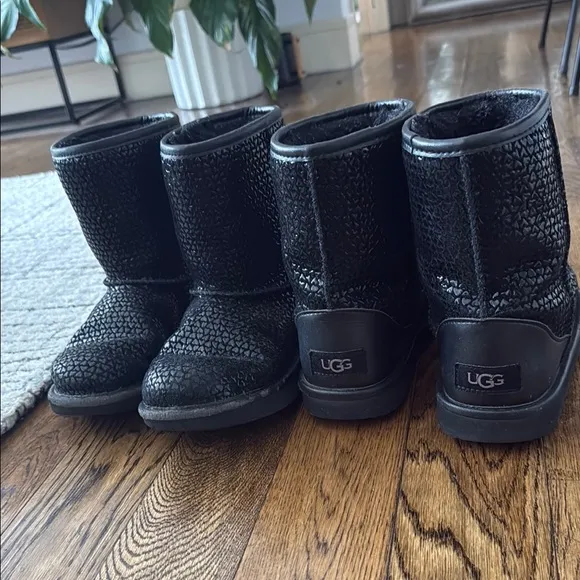 UGG Black Textured Boots