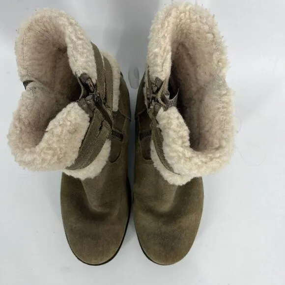 UGG Blayre Boots Size 7.5 Women Brown Suede Leather Sherpa Lined Ankle Winter