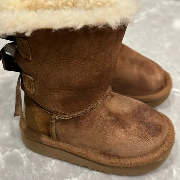 Ugg Boots Bailey Bow II Boots Chestnut Brown Tan Baby Toddler Girl Shoe Size 6