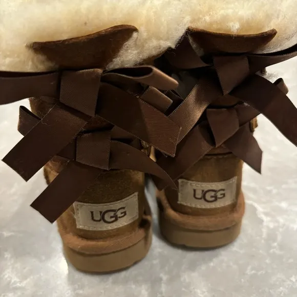 Ugg Boots Bailey Bow II Boots Chestnut Brown Tan Baby Toddler Girl Shoe Size 6