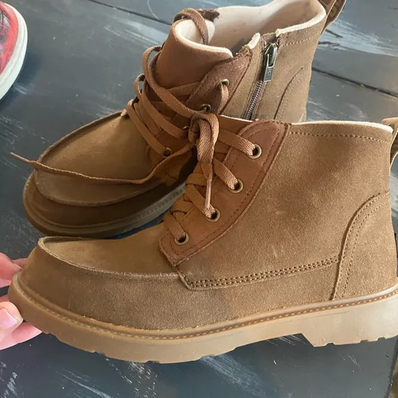 Ugg Chelham Weather Lace-Up Ankle Boots in Walnut Suede