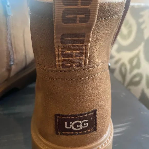 Ugg Chelham Weather Lace-Up Ankle Boots in Walnut Suede