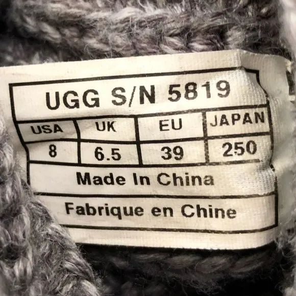 UGG Classic Cardy Tall Knit Winter Boots 8