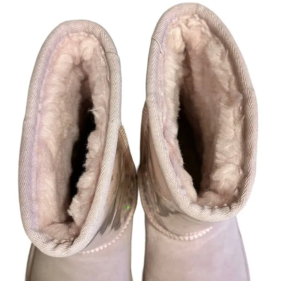 UGG Classic II Clear Glitter Pink Kids Winter Boots Size 4​​​​