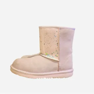 UGG Classic II Clear Glitter Pink Kids Winter Boots Size 4​​​​