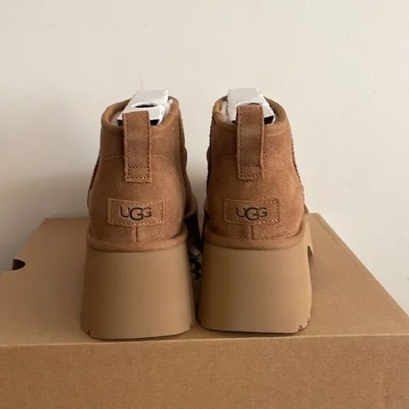 UGG Classic Ultra Mini New Heights Boots Chestnut USA Women Size 8/UK 6/EU 39