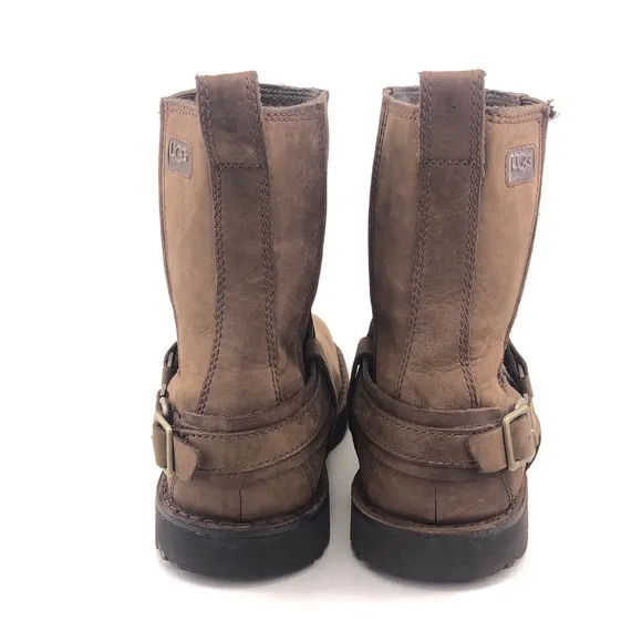 UGG Driskill Brown Leather Motorcycle Winter Boots 9