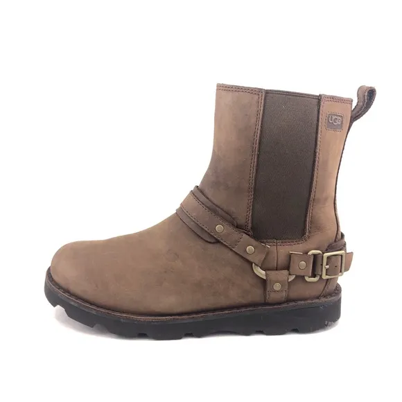 UGG Driskill Brown Leather Motorcycle Winter Boots 9