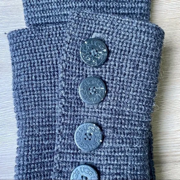 UGG Gray Cardy Tall Knit Winter Boots - Foldable, Size 8