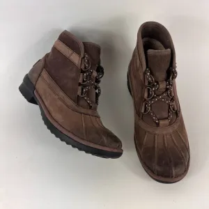 Ugg Greda women's size 6 brown leather waterproof winter lace up boots