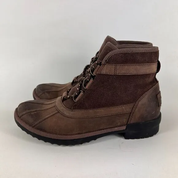 Ugg Greda women's size 6 brown leather waterproof winter lace up boots