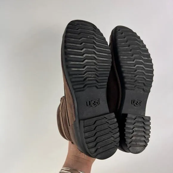 Ugg Greda women's size 6 brown leather waterproof winter lace up boots