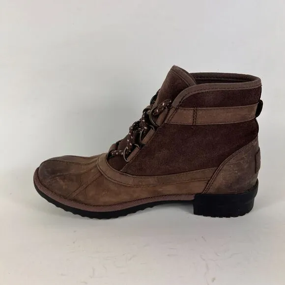 Ugg Greda women's size 6 brown leather waterproof winter lace up boots