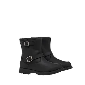 UGG Harwell Black Leather Buckle Moto Biker‎ Winter Boots