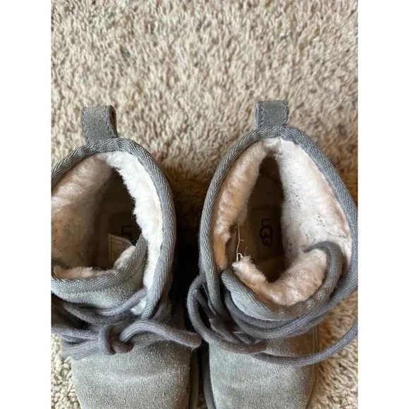 UGG Kids Neumel Chukka‎ Boot Suede Shearling Lined Gray Casual Shoes