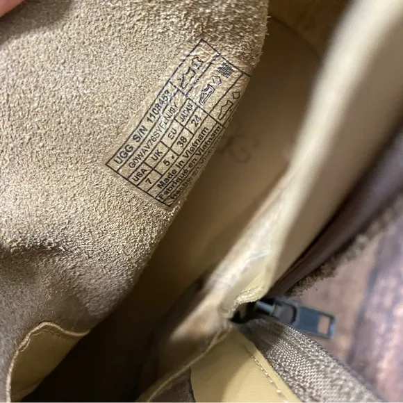 UGG Kingsburg Ankle Booties 7 Chestnut Taupe Tan Suede Boots Shoes