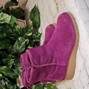 UGG Kristin Purple Passion Winter Boots Suede Ankle-Height 8