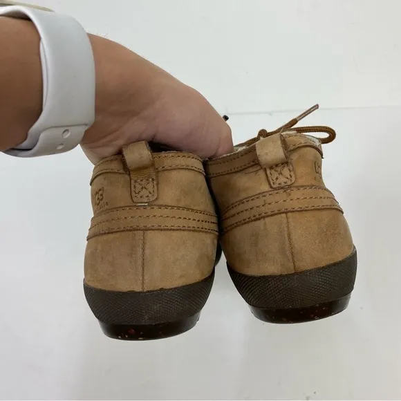 Ugg Leather Brown Sheepskin Lined Duck Boots Winter