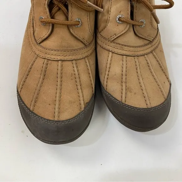 Ugg Leather Brown Sheepskin Lined Duck Boots Winter