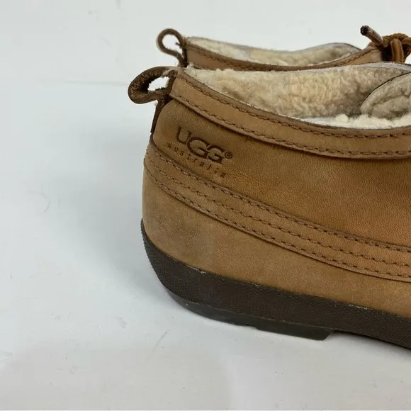 Ugg Leather Brown Sheepskin Lined Duck Boots Winter