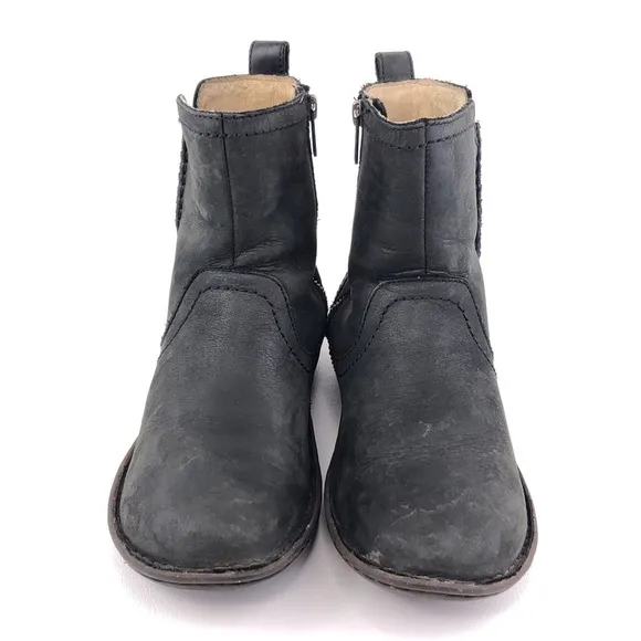 UGG Neevah Black Leather Ankle Winter Boots 7