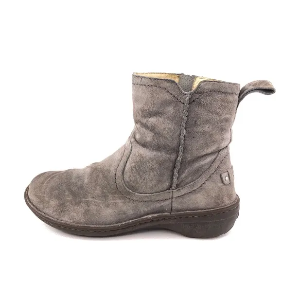 UGG Neevah Gray Leather Sheepskin Winter Boots 7