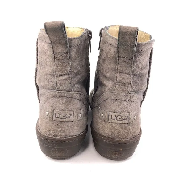 UGG Neevah Gray Leather Sheepskin Winter Boots 7