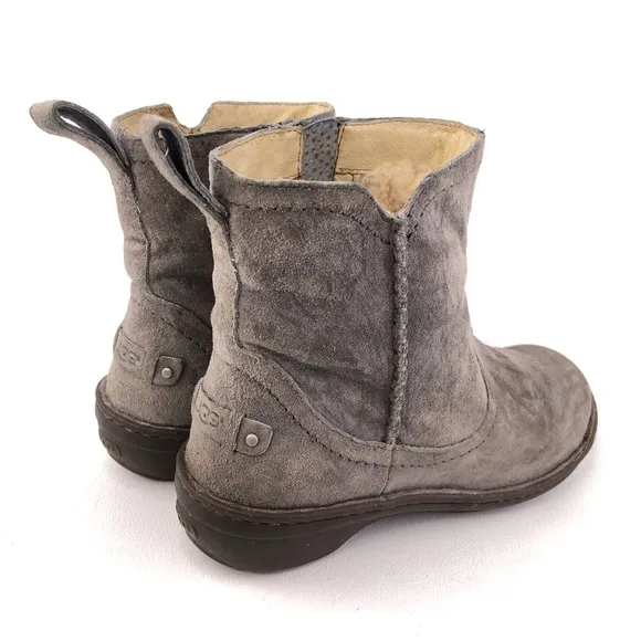 UGG Neevah Gray Leather Sheepskin Winter Boots 7