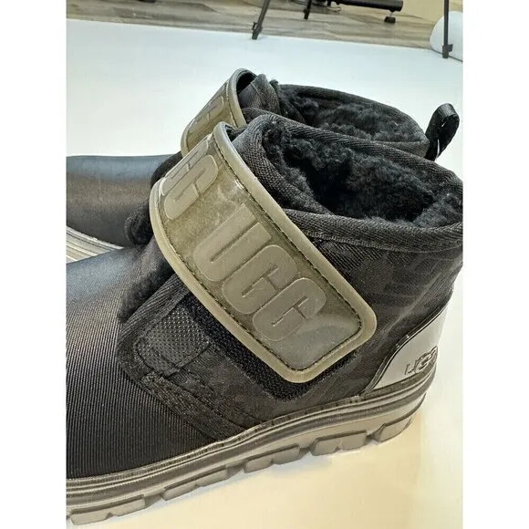 UGG Neumel Graphic Monogram Boots Womens Size 5 Black Casual Fashion NWOT