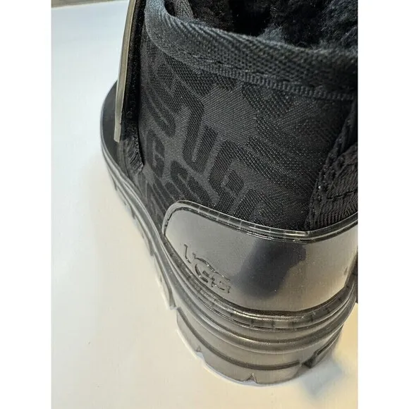 UGG Neumel Graphic Monogram Boots Womens Size 5 Black Casual Fashion NWOT