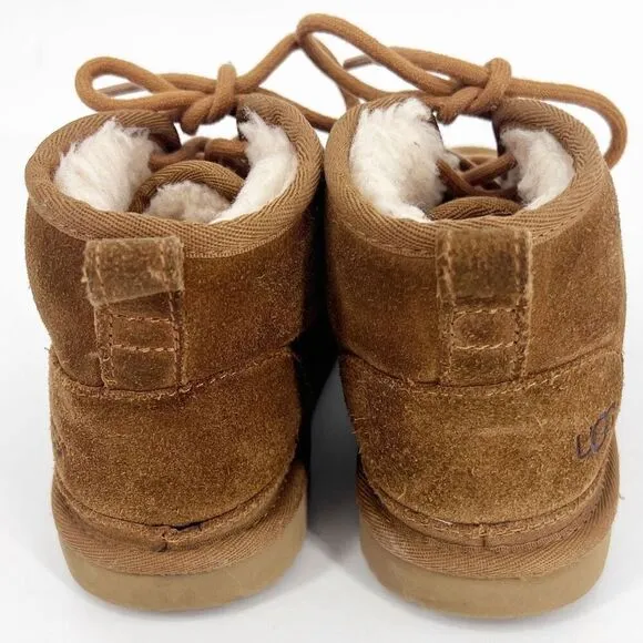 UGG Nuemel II Youth Kids 1 Chestnut Brown Suede Winter Boots