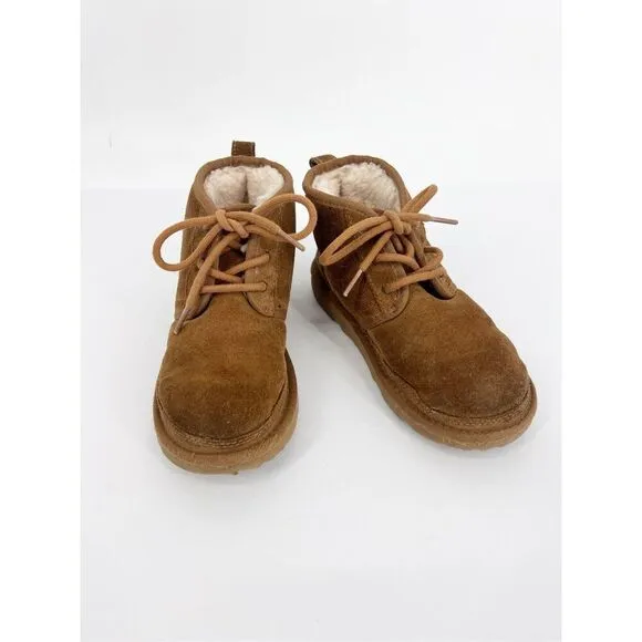 UGG Nuemel II Youth Kids 1 Chestnut Brown Suede Winter Boots