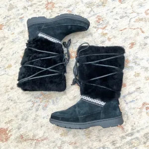 Ugg Pure 1013000 NWT New Black Sherpa Winter Boots Sz 5