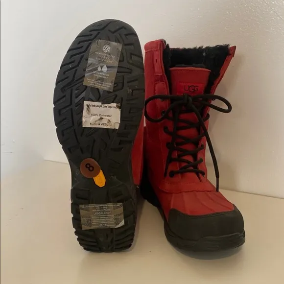 UGG Red and Black Winter Boots